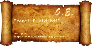 Orendi Euridiké névjegykártya